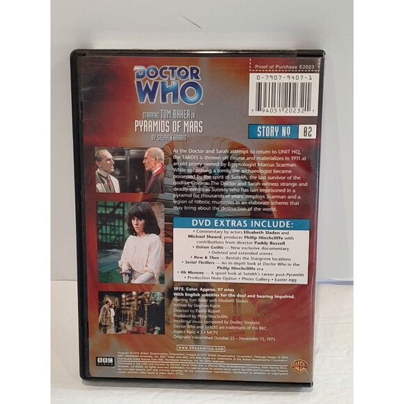 Doctor Who Pyramids Of Mars Vintage 2004 DVD Tom Baker BBC Video Story No. 82 - Picture 11 of 12